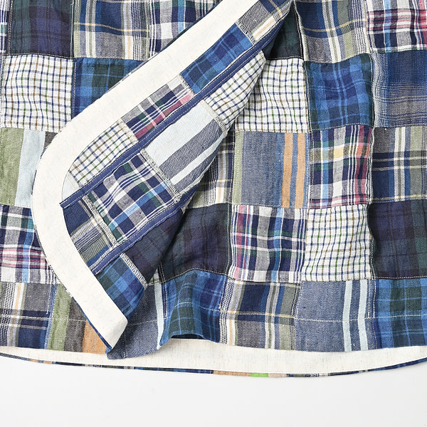 Indian Linen Patchwork Wrap Skirt Detail