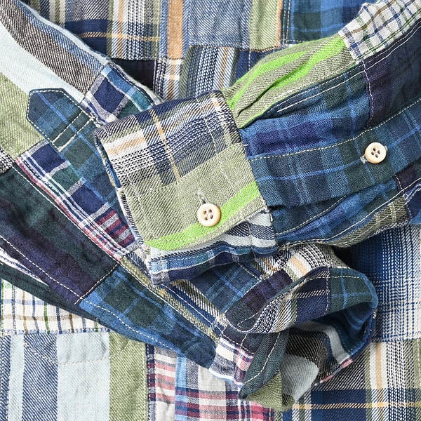 Indian Linen Patchwork 908 Loafer Hiyoku Shirt Detail