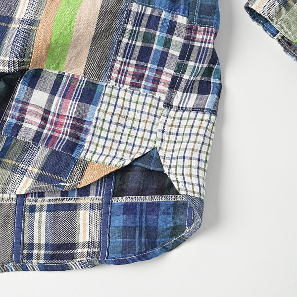 Indian Linen Patchwork 908 Loafer Hiyoku Shirt Detail