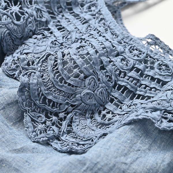 Dungaree Khadi Ribbon Lace Flare Camisole Detail