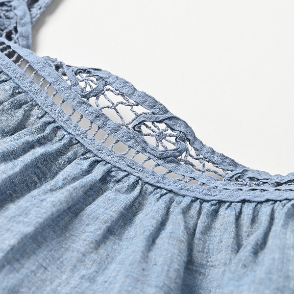 Dungaree Khadi Ribbon Lace Flare Camisole Detail