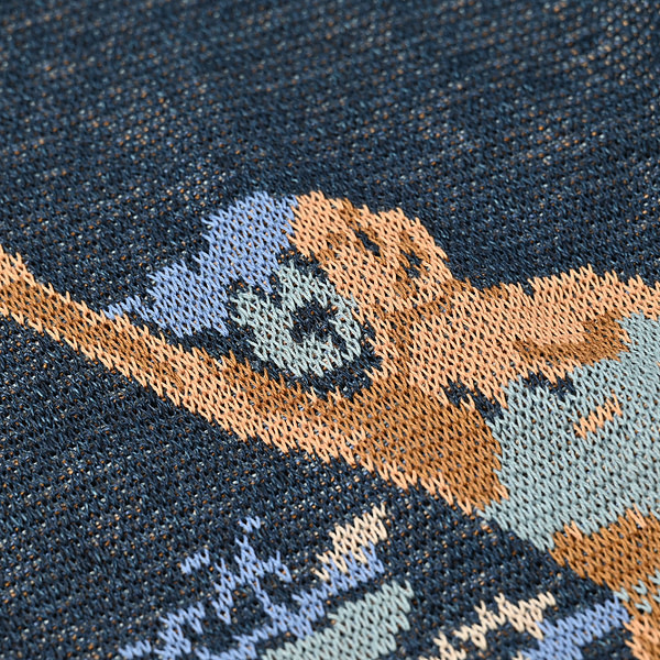 Indigo Surf Hula Girl Jacquard M Camisole Detail