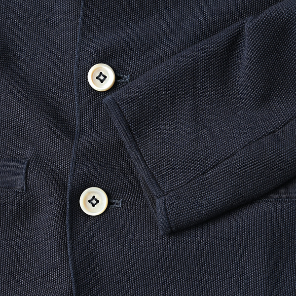 Indigo Kanoko Knitsew Jacket Detail