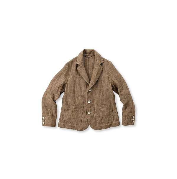 Linen Tweed Square Jacket Herringbone