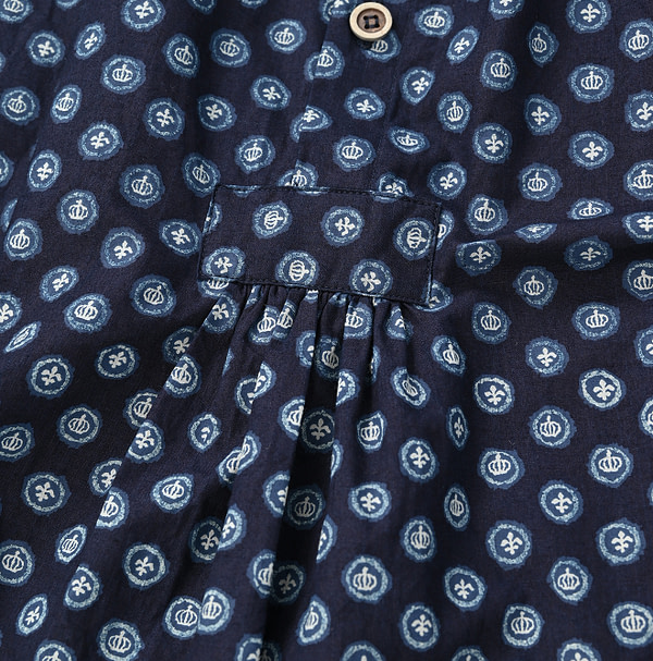 Indigo Cigar Dot Print Dress Detail