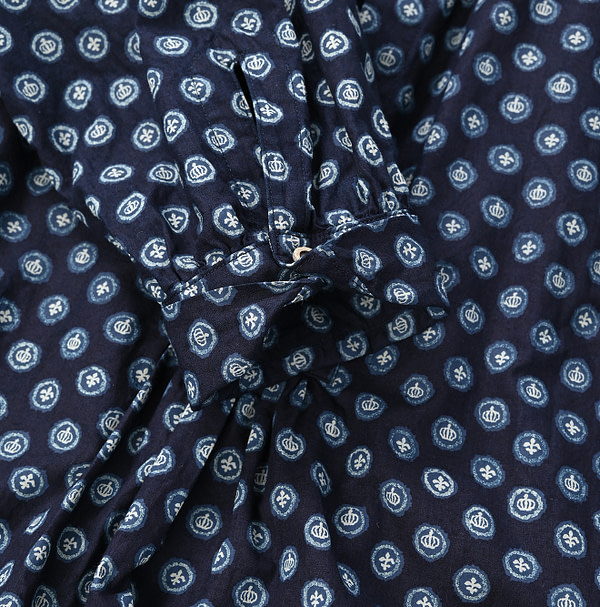 Indigo Cigar Dot Print Dress Detail