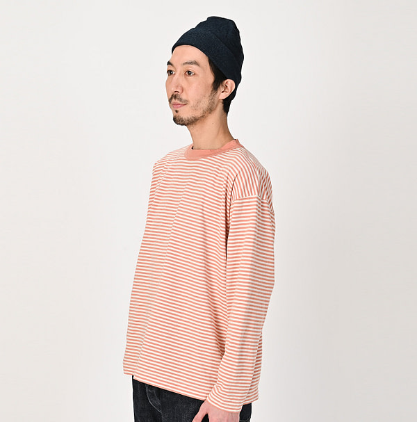 4545 Cotton Stripe 908 Ocean T-shirt Male Model