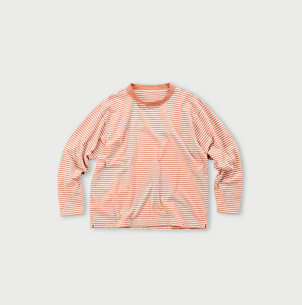 4545 Cotton Stripe 908 Ocean T-shirt Sunset Orange Stripe