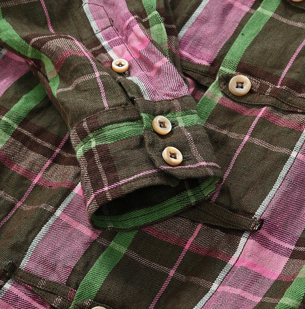 Indian Linen Twill 8 Knots Dress Detail