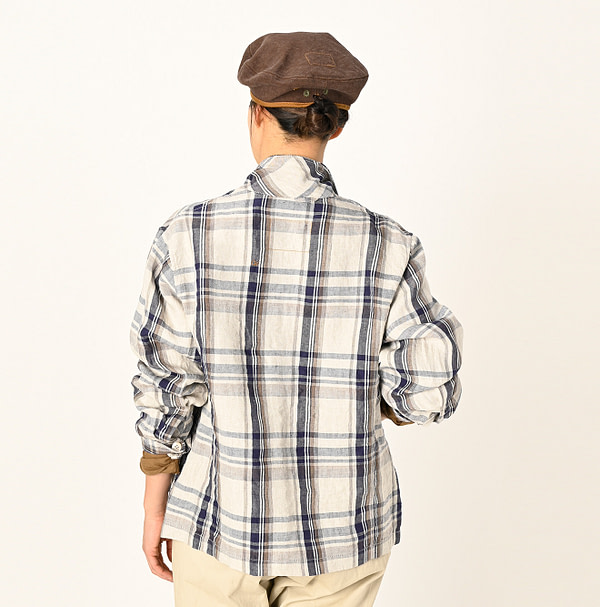 Indian Linen Twill 908 Shirt Jacket Female Model