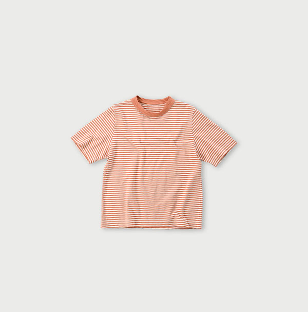 4545 Cotton Stripe 45 Star T-shirt Sunset Orange Stripe