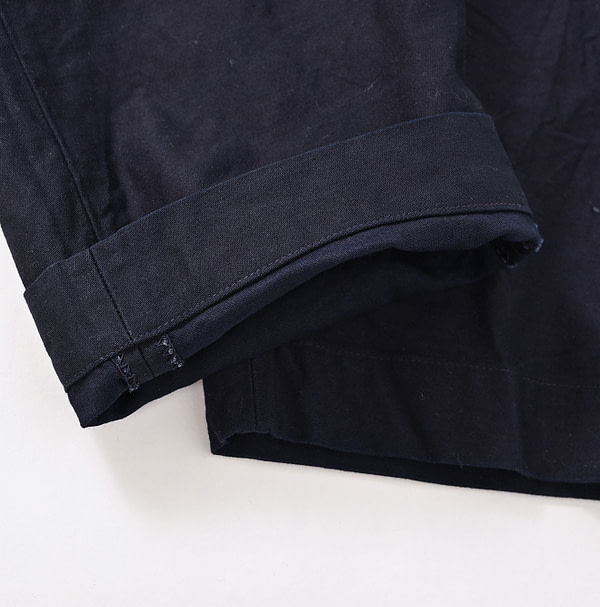 Indigo Okome Cotton Satin 908 Chi-rgo Pants Detail