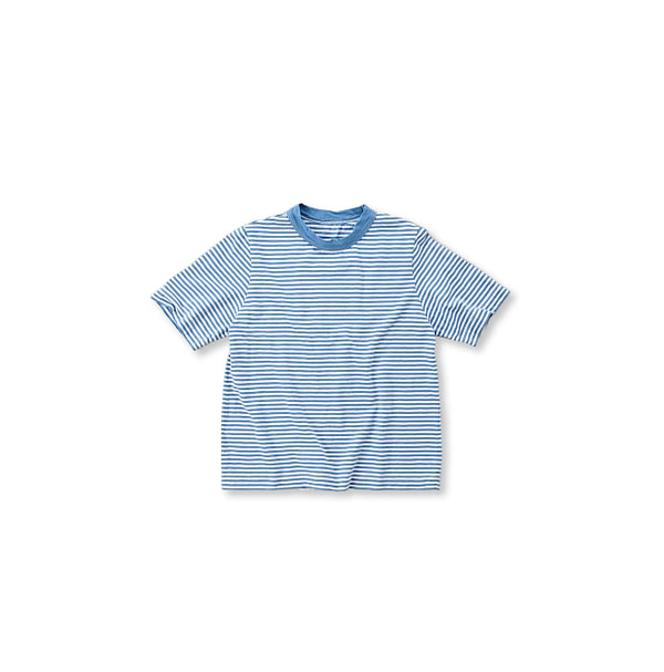4545 Cotton Stripe 45 Star T-shirt Light Blue Stripe