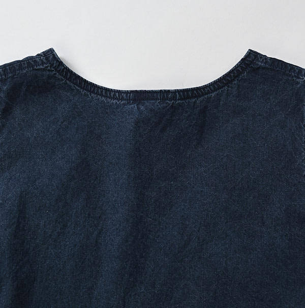 Indigo Cotton Weather Jumper Skirt Detail