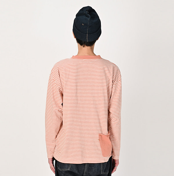 4545 Cotton Stripe 908 Ocean T-shirt Male Model