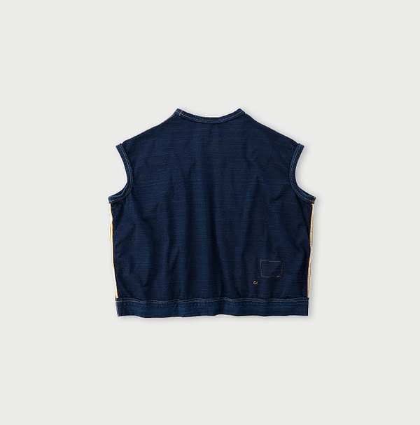 Indigo Dekoboko Tenjiku Cotton 908 Uma Short M shirt (Size 2)