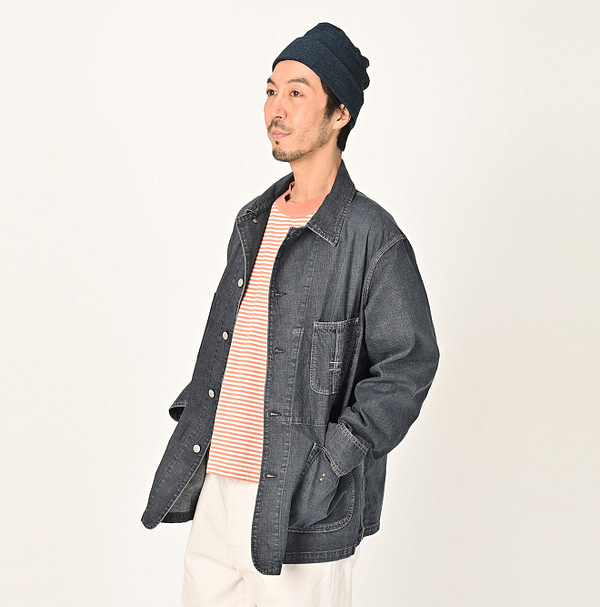 Kageiro Nando Mugi Cotton Denim 908 Coverall Male Model