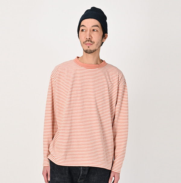 4545 Cotton Stripe 908 Ocean T-shirt Male Model