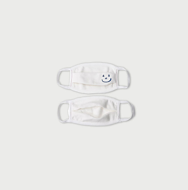 Cotton Kanoko Smile Mask White