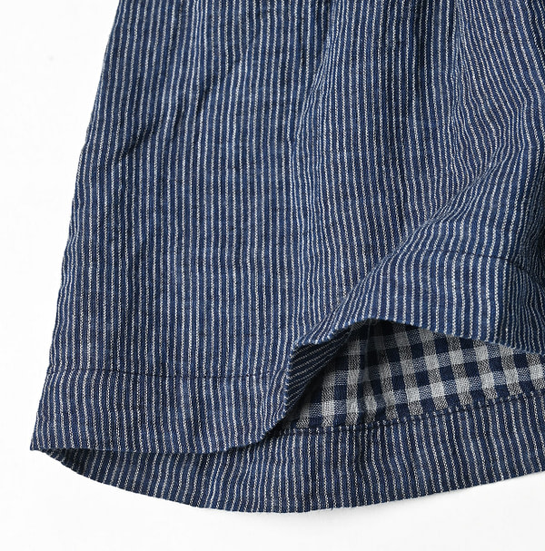Indigo Fuwafuwa Double Woven Tiered Blouse Detail