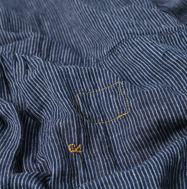 Indigo Fuwafuwa Double Woven Tiered Blouse Detail