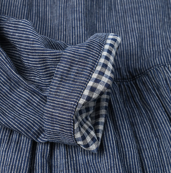 Indigo Fuwafuwa Double Woven Tiered Blouse Detail