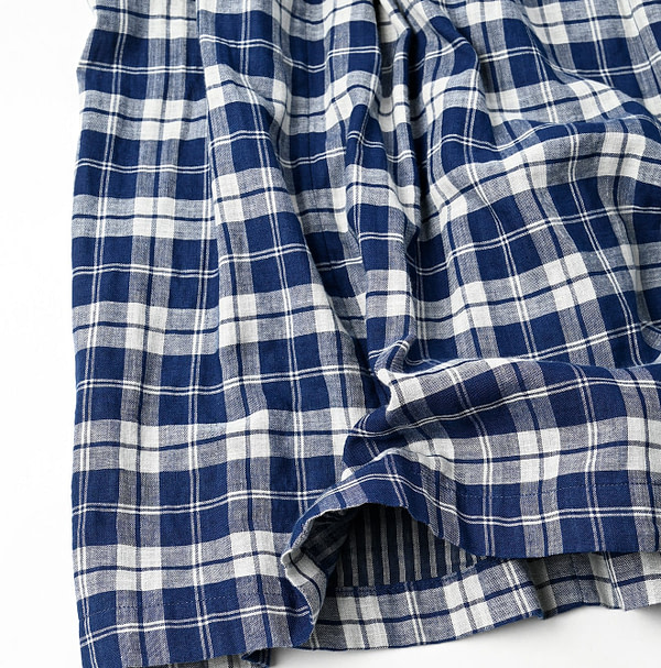 Indigo Fuwafuwa Double Woven Tiered Skirt Detail