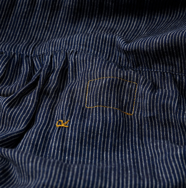 Indigo Fuwafuwa Double Woven Tiered Dress Detail