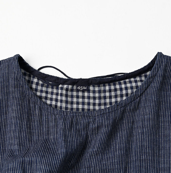 Indigo Fuwafuwa Double Woven Tiered Dress Detail