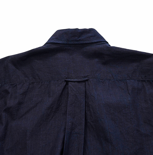 Indigo Supima Organic Baptiste Frill Petit Loafer Shirt Detail