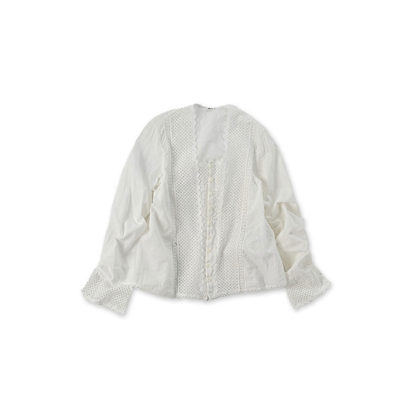 Indian Khadi Cutwork Blouse White