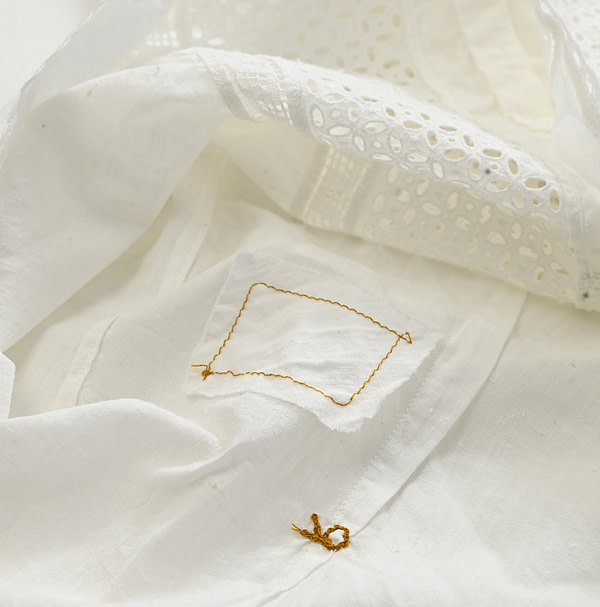 Indian Khadi Cutwork Blouse Detail