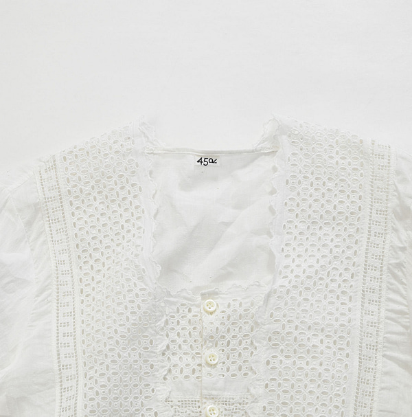 Indian Khadi Cutwork Blouse Detail