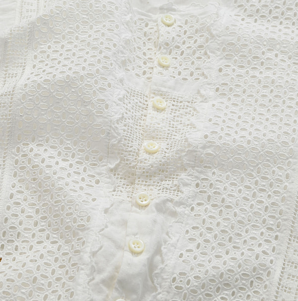 Indian Khadi Cutwork Blouse Detail