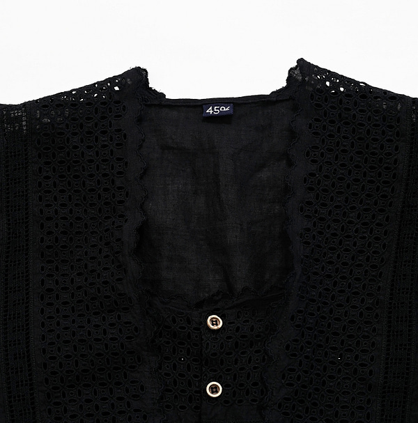 Indian Khadi Cutwork Blouse Detail