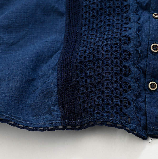 Ai Indian Khadi Cutwork Blouse Detail