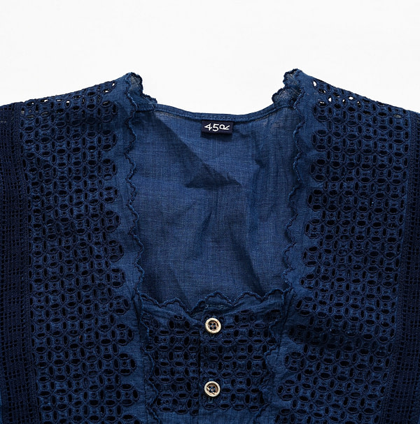 Ai Indian Khadi Cutwork Blouse Detail