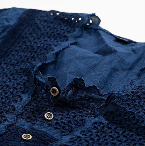 Ai Indian Khadi Cutwork Blouse Detail