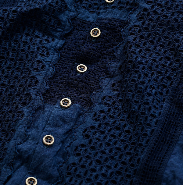 Ai Indian Khadi Cutwork Blouse Detail