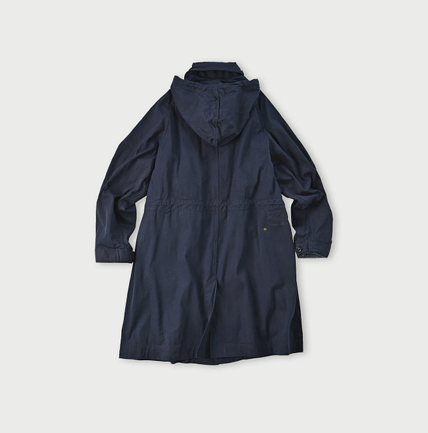 Indigo Thin High Density Gaba 908 Mods Soutien Collar Coat Back