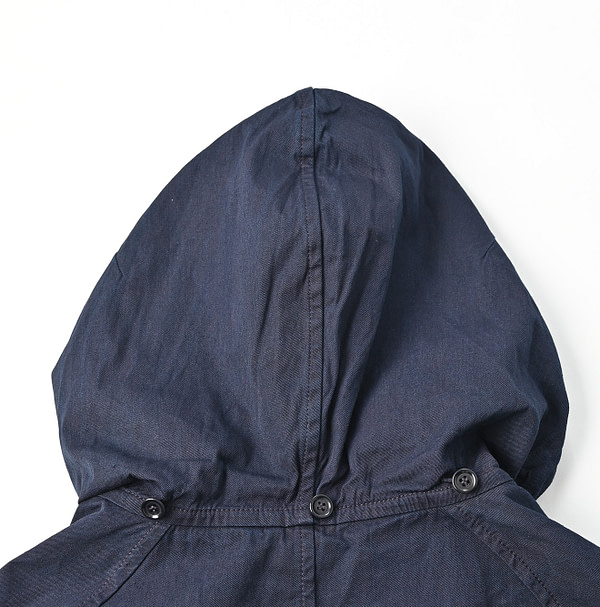 Indigo Thin High Density Gaba 908 Mods Soutien Collar Coat Detail