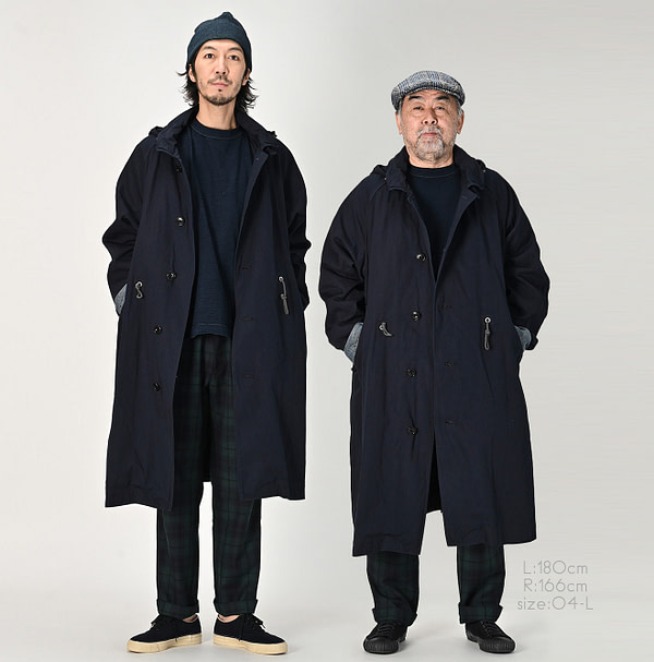 Indigo Thin High Density Gaba 908 Mods Soutien Collar Coat Male Models