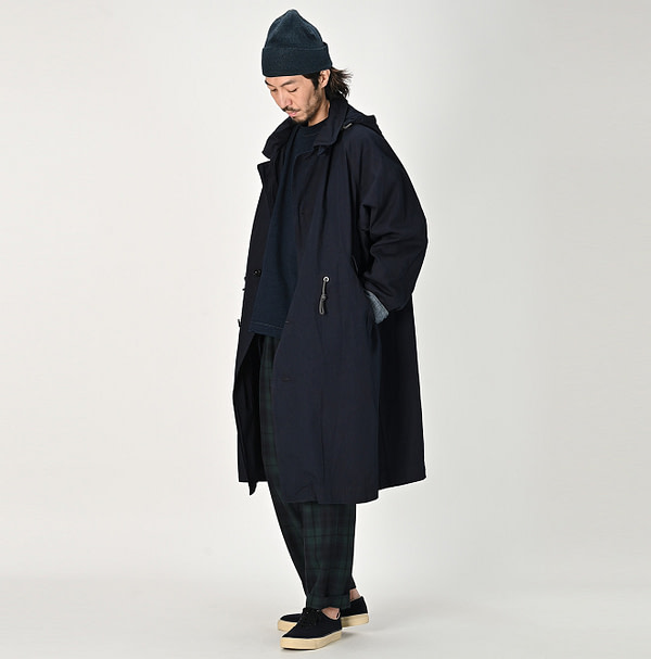 Indigo Thin High Density Gaba 908 Mods Soutien Collar Coat Male Model