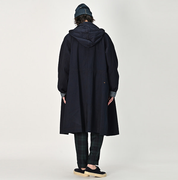 Indigo Thin High Density Gaba 908 Mods Soutien Collar Coat Male Model