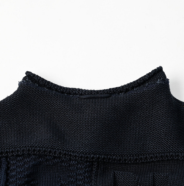 Indigo 908 Checkered Pattern New Year Outer T-shirt Detail