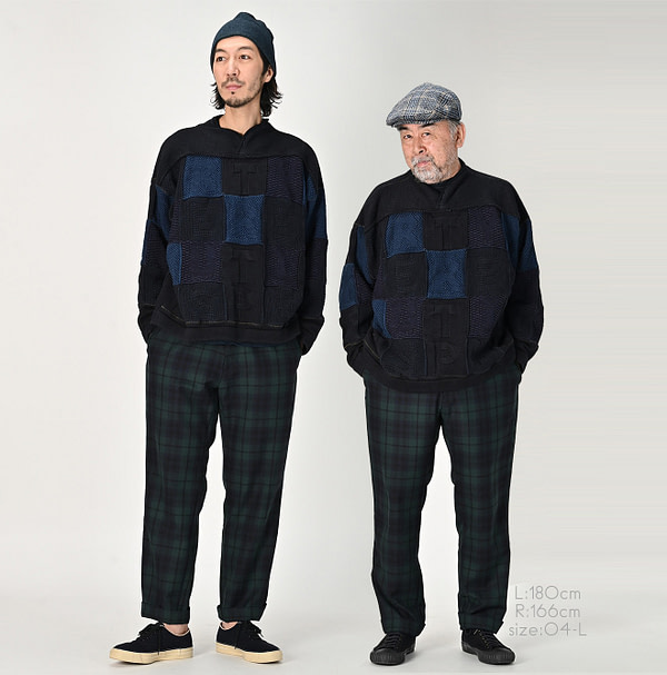 Indigo 908 Checkered Pattern New Year Outer T-shirt Male Models