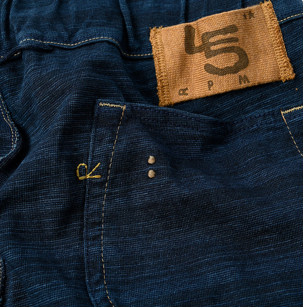 Indigo Dekoboko Tenjiku 908 Sweat Pants Detail
