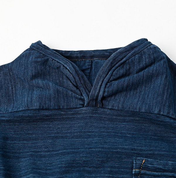 Indigo Dekoboko Tenjiku 908 Outer T-shirt Jyu Detail