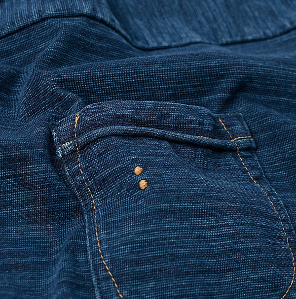 Indigo Dekoboko Tenjiku 908 Outer T-shirt Jyu Detail