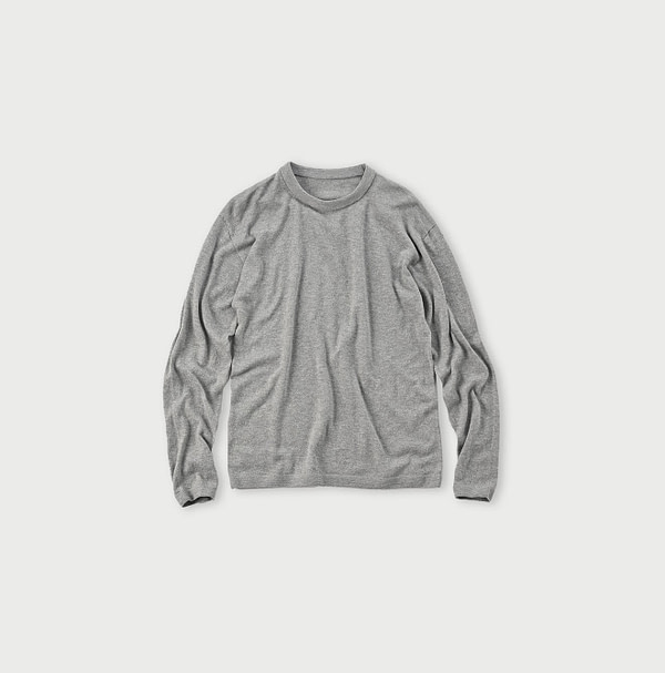 Whole Super Gauze 908 Crew Grey Top